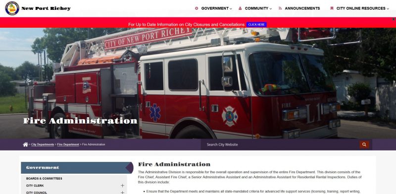 New Port Richey Fire Administration